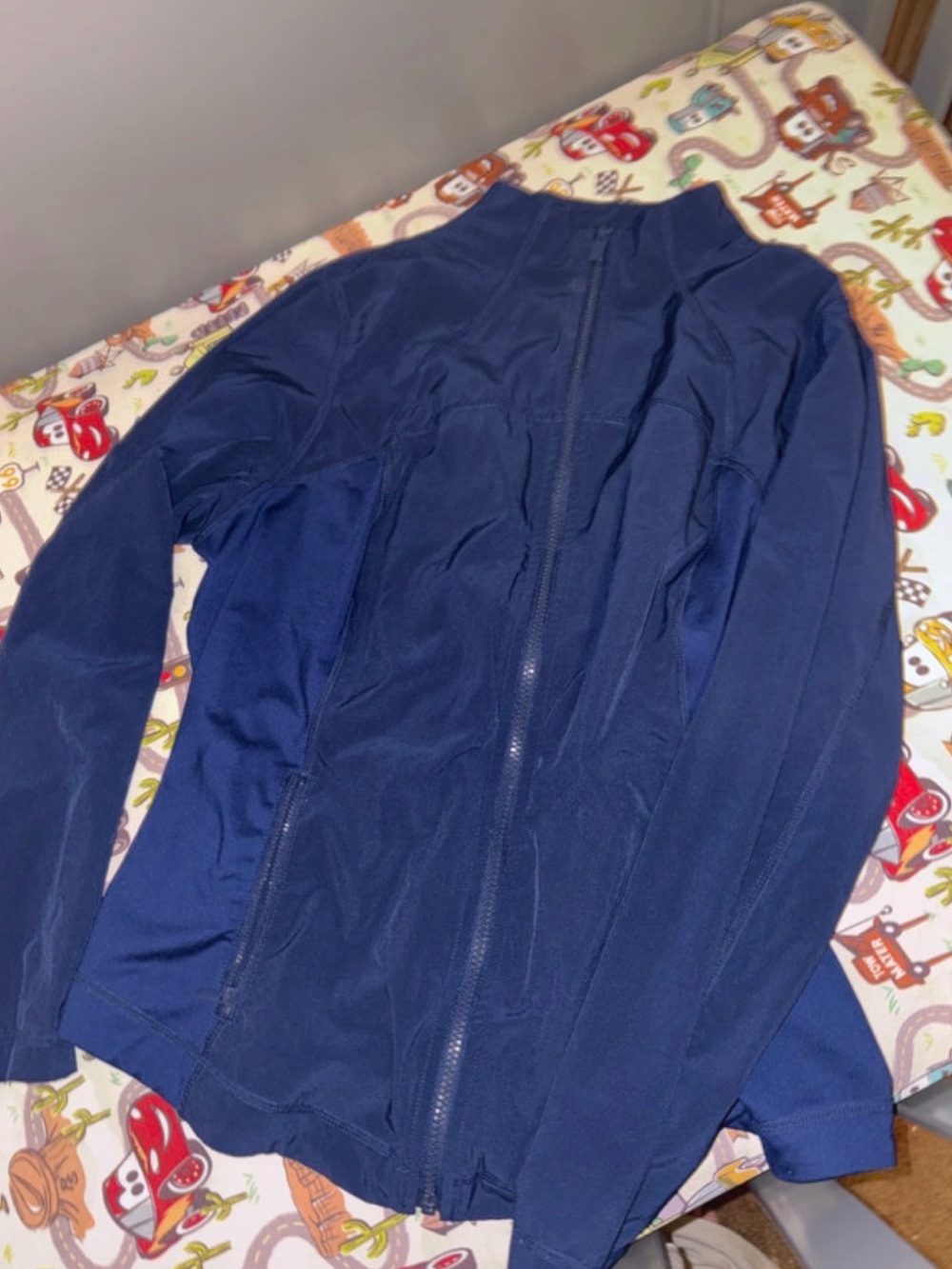 Chico's Navy Full-Zip Bomber Jacket